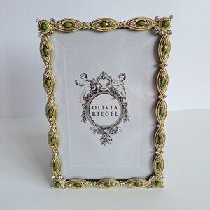 NEW Olivia Riegel Picture Frame Gold Tone with Crystals 4x6